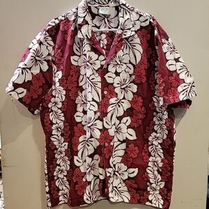 Vtg Jade Fashions Hawaiian Camp Shirt Mens 2XL Button Up Red Mod Retro